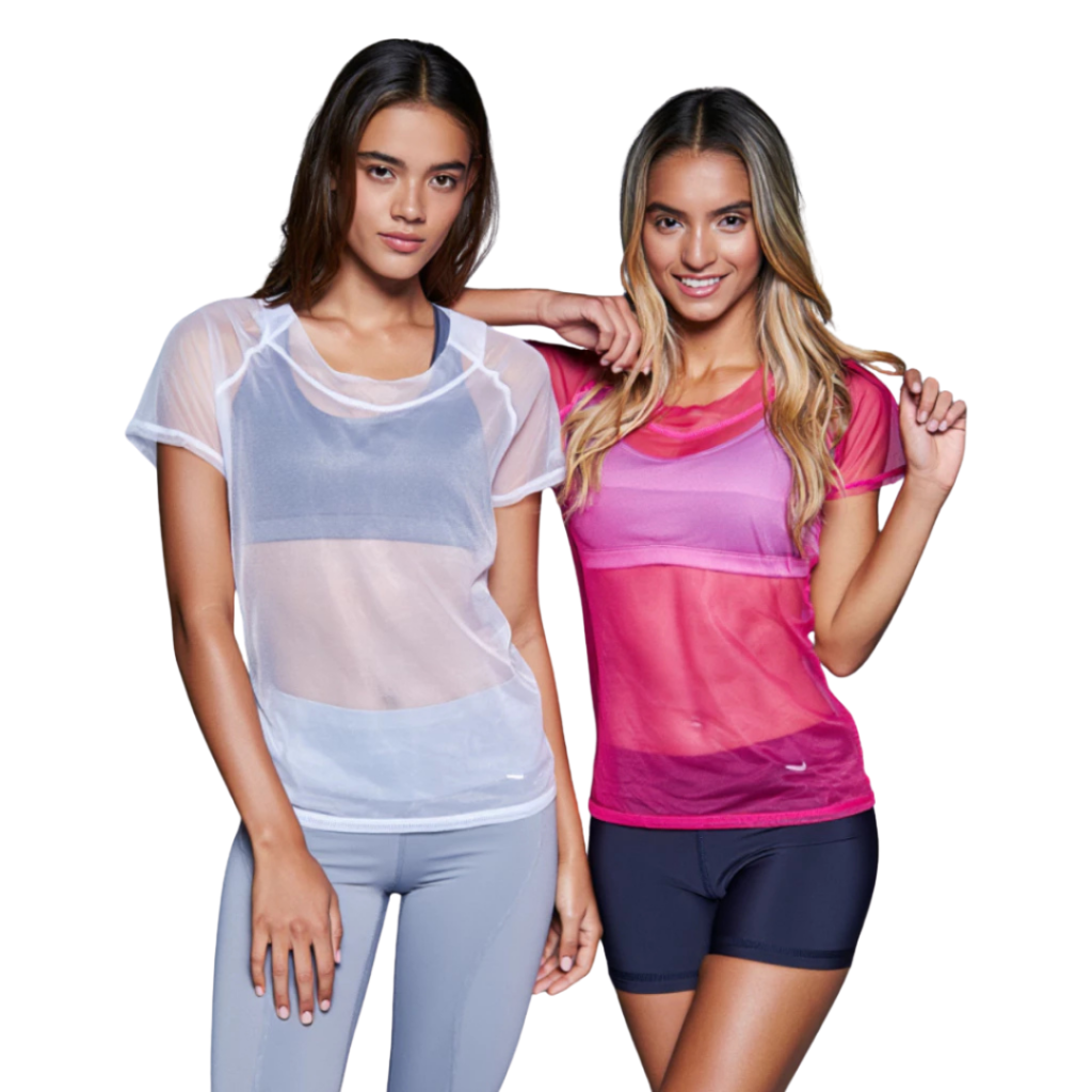 kit 2 blusas tule femininas transparente