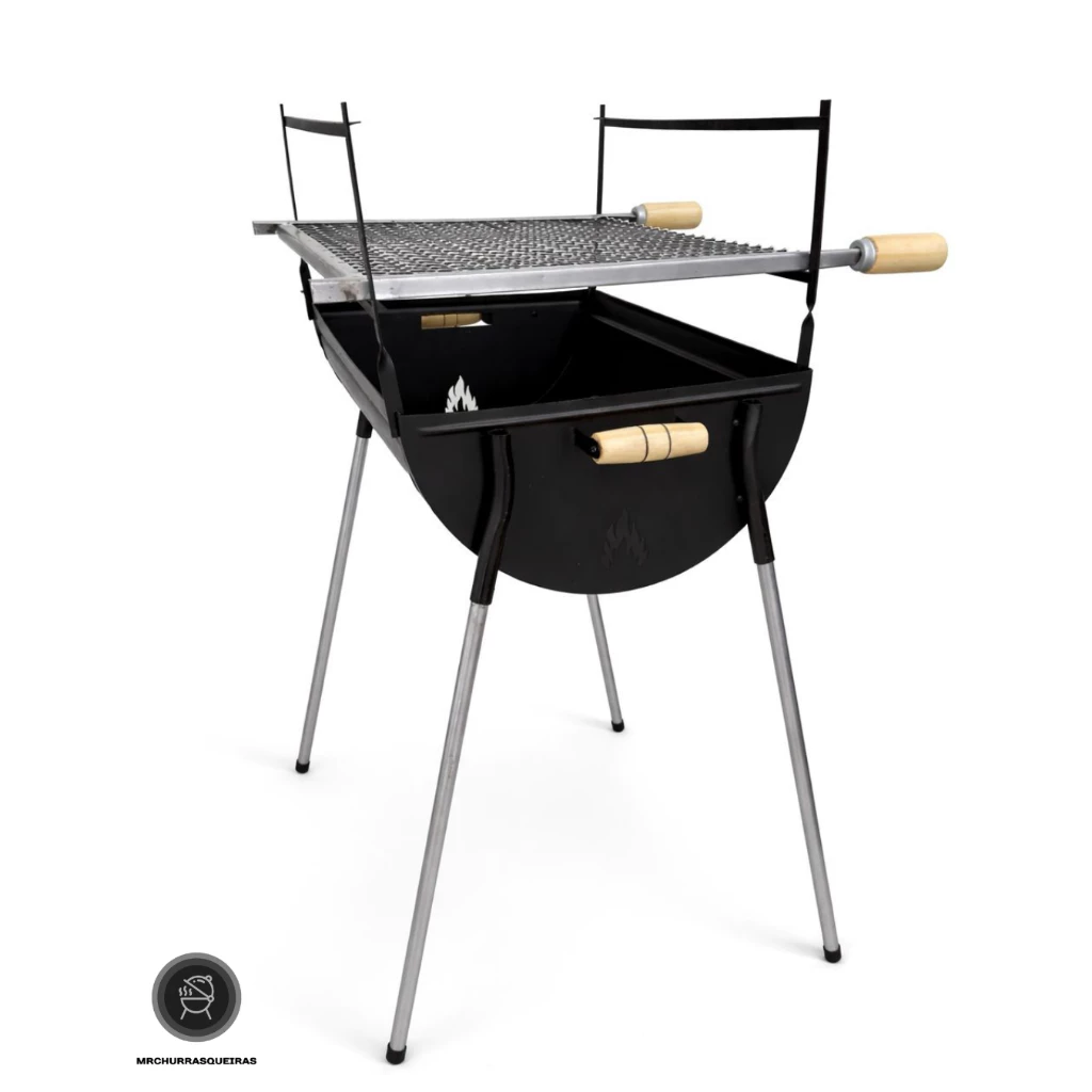 Churrasqueira Portátil 50x40 com Grelha Ajustável Camping desmontável