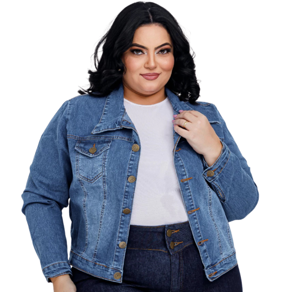 Jaqueta jeans plus size