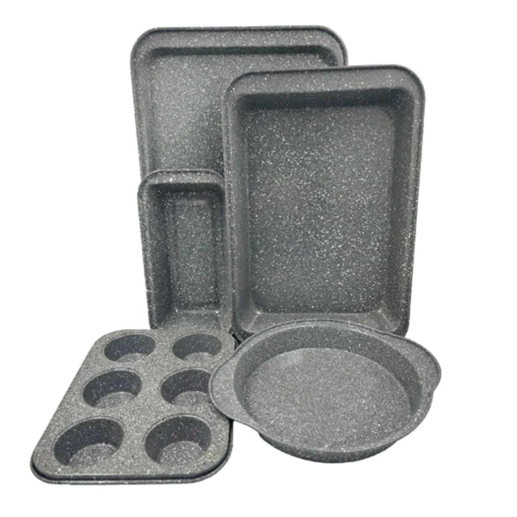 Jogo De Assadeiras Oster 5 Peças Cup Cake Biscoto Antiaderente Aço Carbono Dartmore