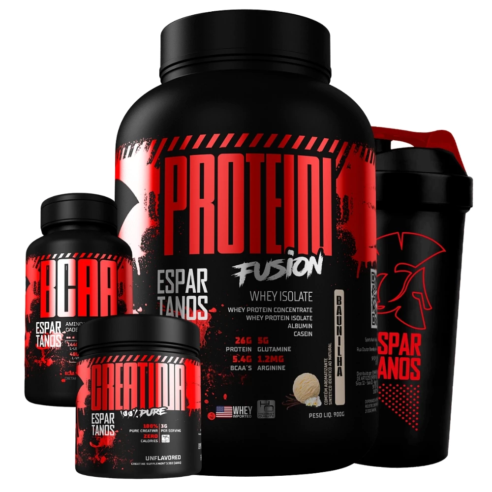 imagem - Kit Whey Protein Fusion Bcaa Creatina Shaker